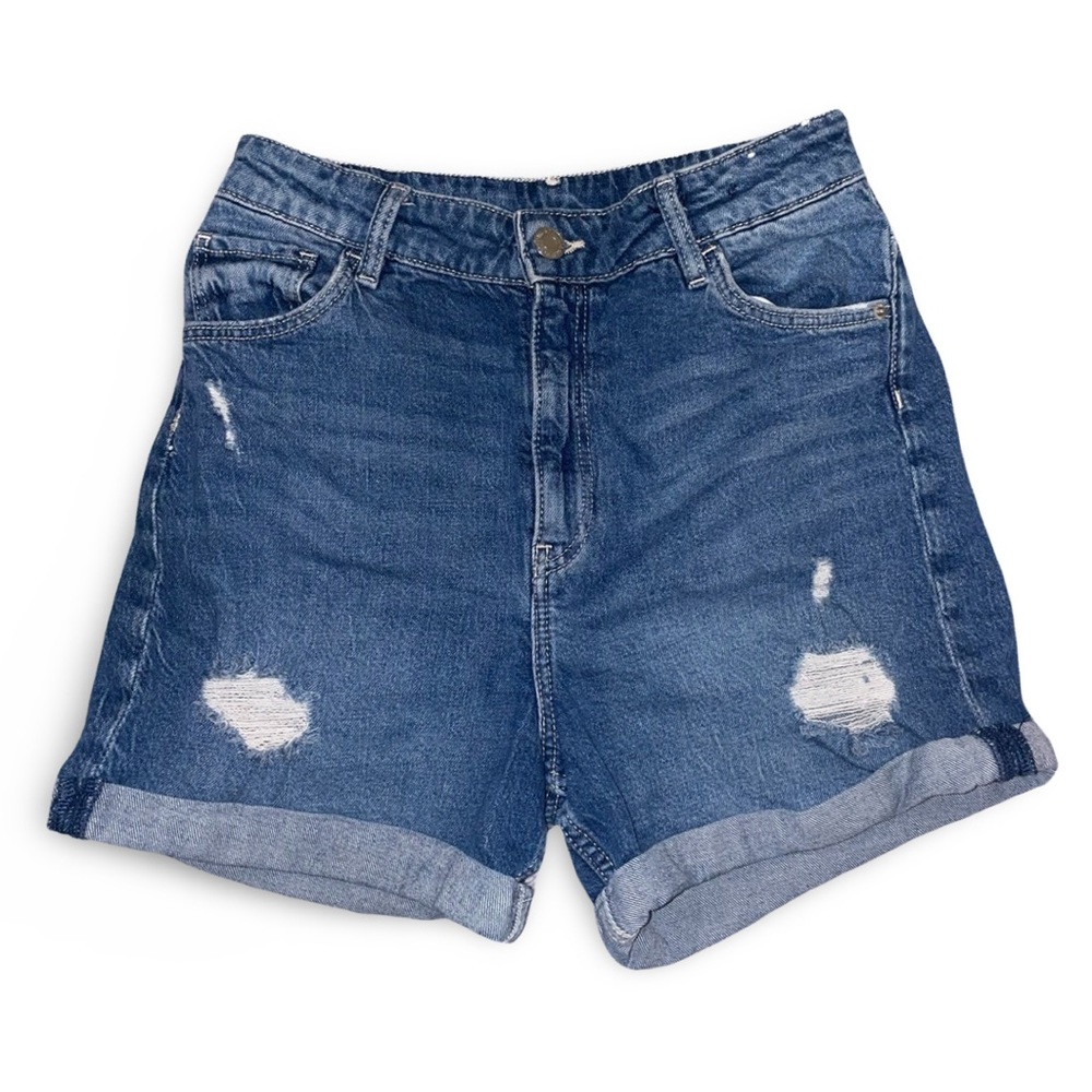 H&M Girls High Waisted Relax Fit Jean Shorts